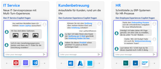 Grafik mit den Uses Cases für die Erstellung eines eigenen Copiloten in Copilot Studio