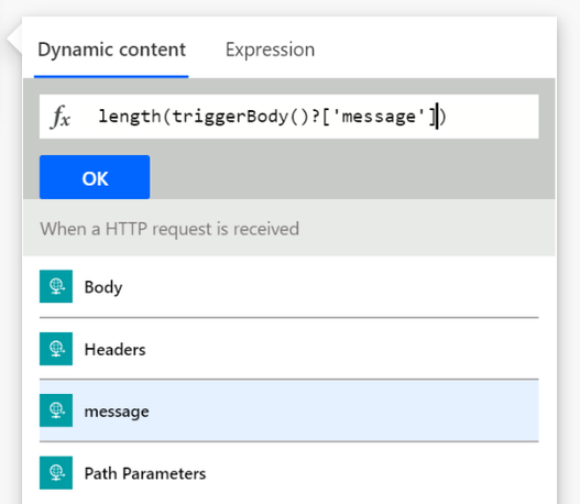 Screenshot length Expression PDF-Konverter in Power Automate