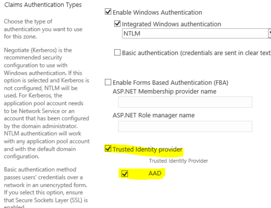 Screenshot in der WebApplication den Identity Provider auswählen