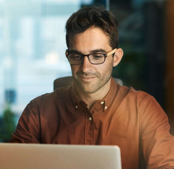 Businessman using a laptop