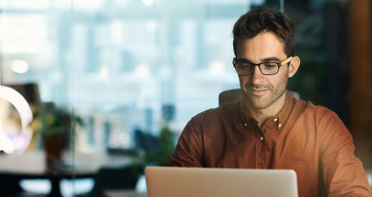 Businessman using a laptop