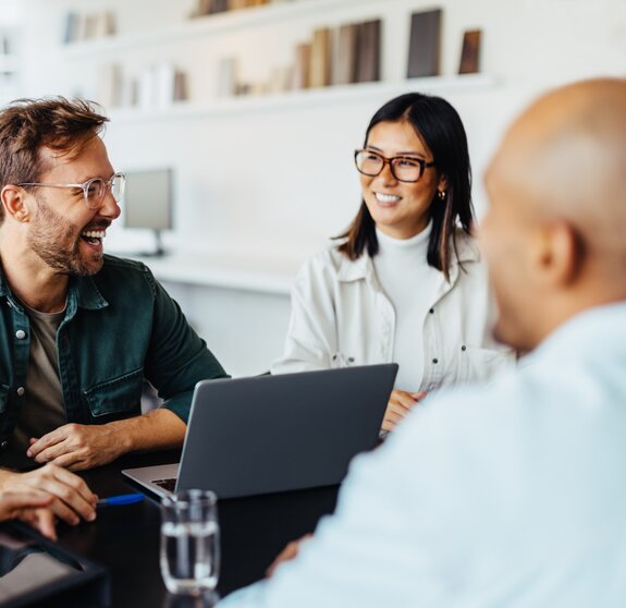 Diverse business people having a team meeting in an office