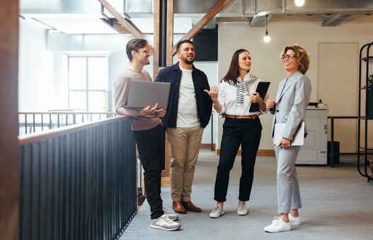 Professionals having a team meeting in an office