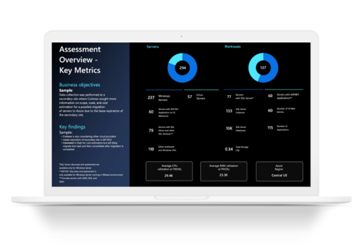 Mock-Up des Analysetools Azure Migrate