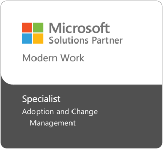 Logo Microsoft Solution Partner Modern Work Specialist Adoption and Change Management