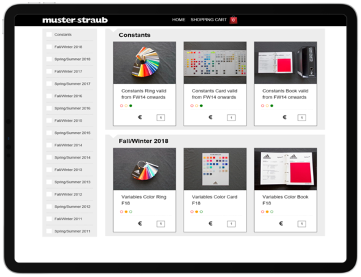 Screenshot vom Muster-Straub online shop